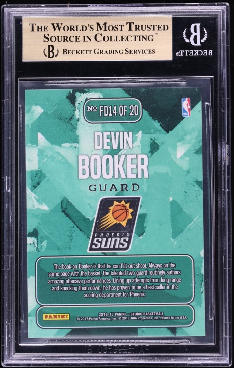 2016 Panini Studio From Downtown Devin Booker #FD14 BGS 9.5 GEM MINT
