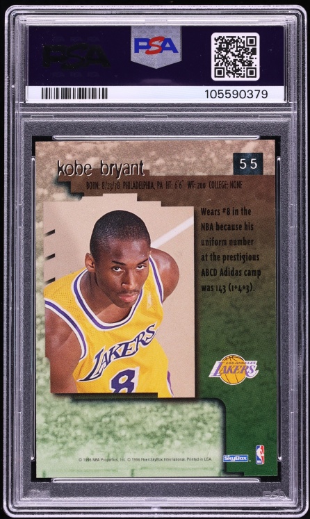 1996 Skybox Premium Kobe Bryant ROOKIE #55 PSA 10 GEM MINT