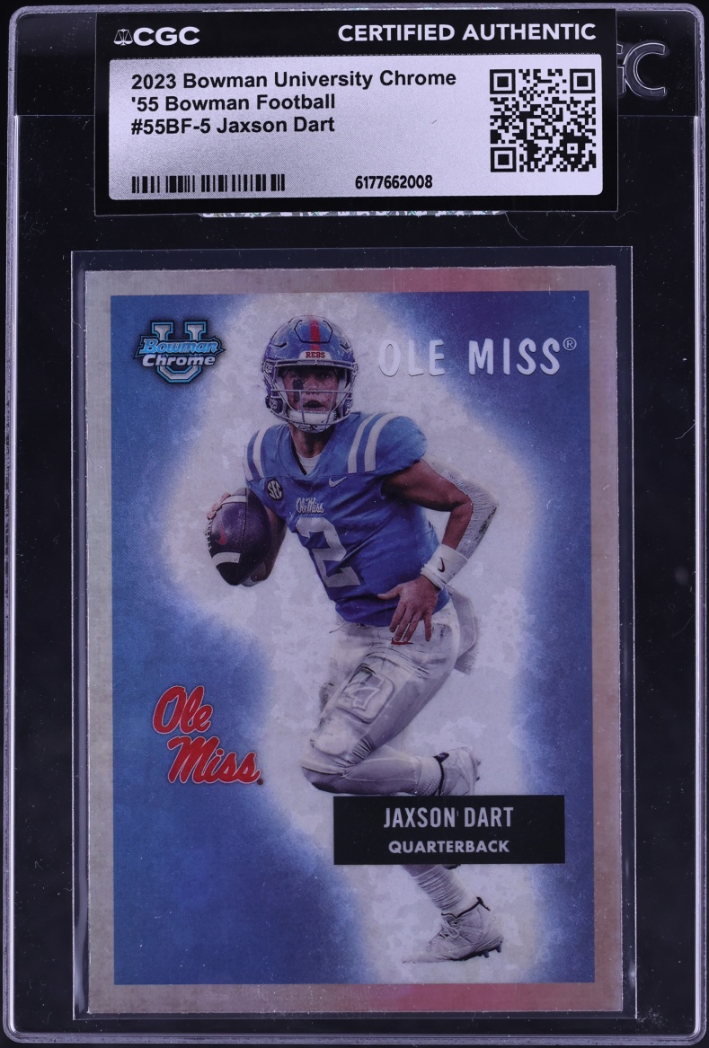 2023 Bowman Chrome University '55 Football Jaxson Dart #55BF-5 CGC AUTH