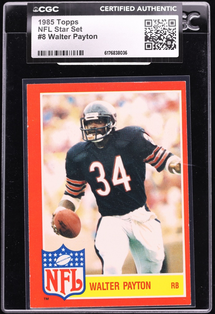 1985 Topps NFL Star Set Walter Payton #8 CGC AUTH