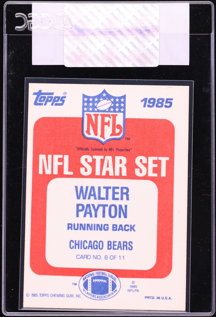 1985 Topps NFL Star Set Walter Payton #8 CGC AUTH