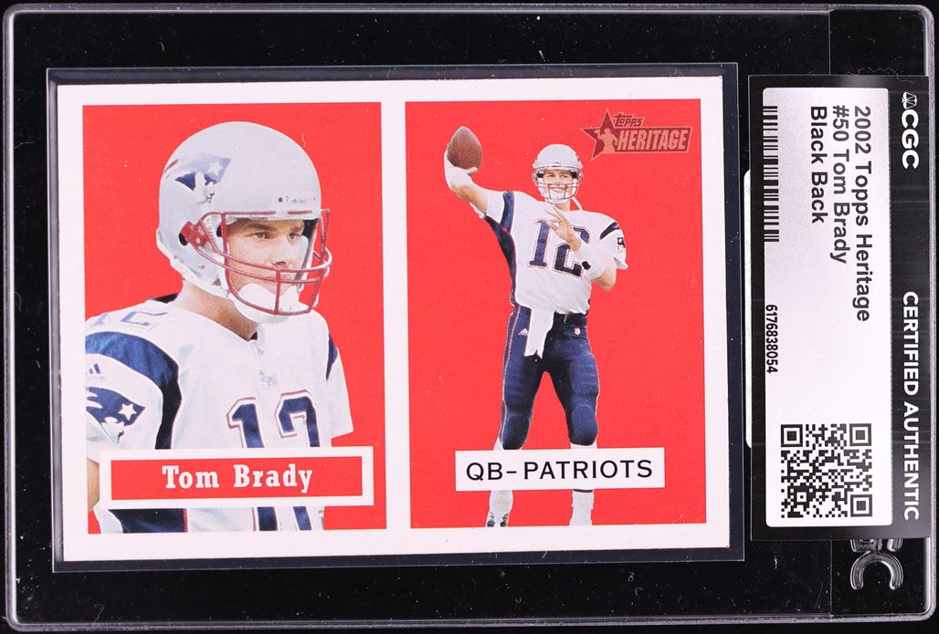 2002 Topps Heritage Black Back Tom Brady #50 CGC AUTH