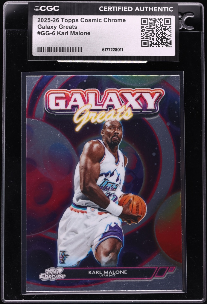 2025 Topps Chrome Cosmic Galaxy Greats Karl Malone #GG-6 CGC AUTH