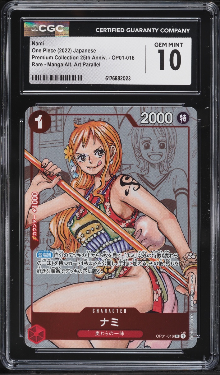 2022 One Piece Japanese Premium 25th Anniversary Manga Art Nami #OP01-016 CGC 10 GEM MINT