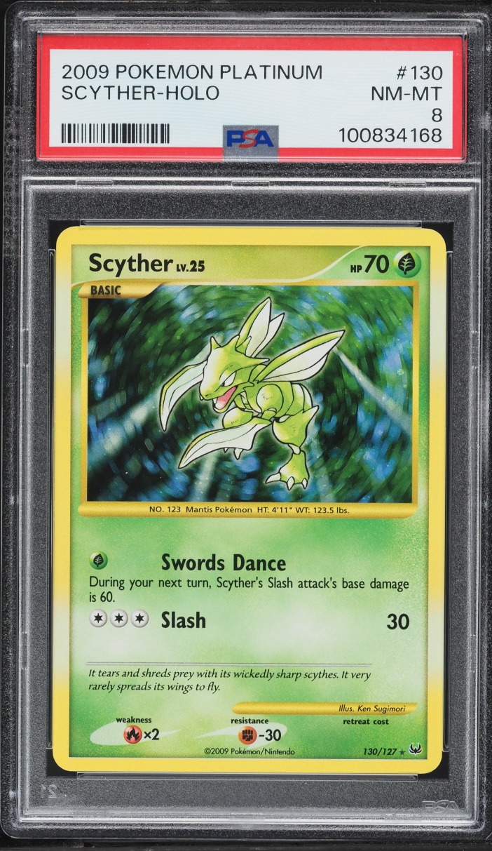 2009 Pokemon Platinum Holo Scyther #130 PSA 8 NM-MT
