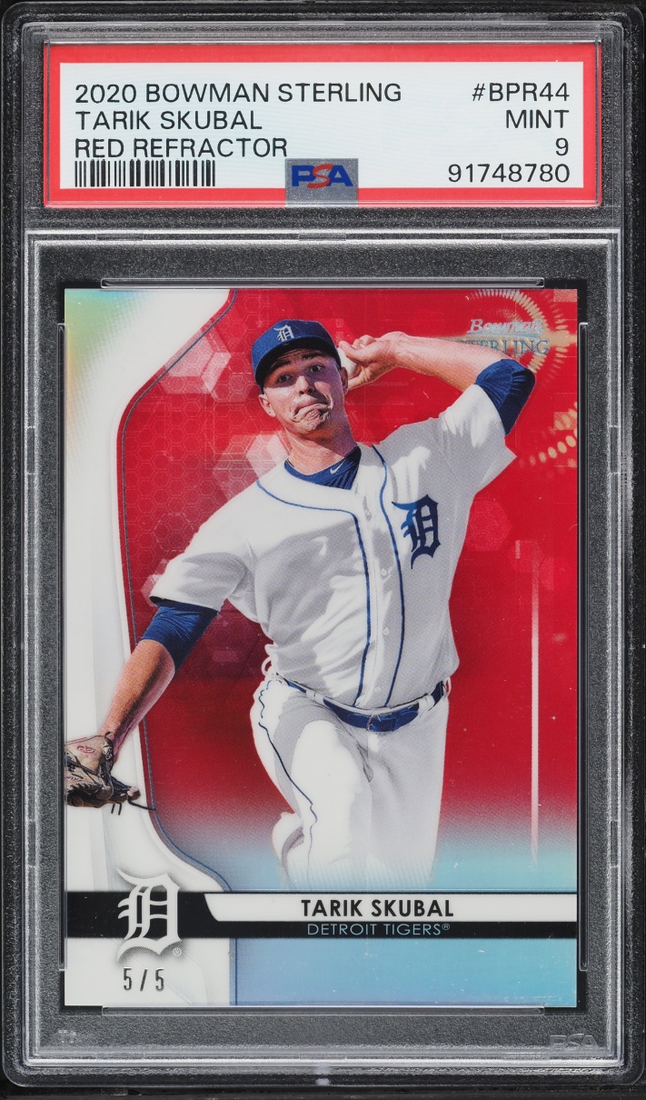 2020 Bowman Sterling Red Refractor Tarik Skubal PROSPECT 5/5 #BPR-44 PSA 9 MINT