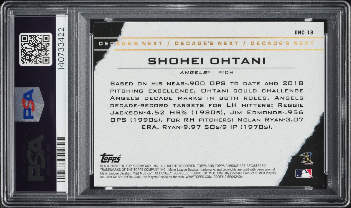 2020 Topps Chrome Update Decade's Next Shohei Ohtani #DNC-18 PSA 10 GEM MINT