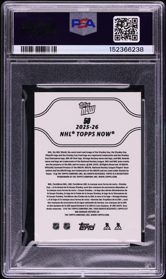2025 Topps Now NHL Stickers Black Ice Sidney Crosby /10 #50 PSA 9 MINT