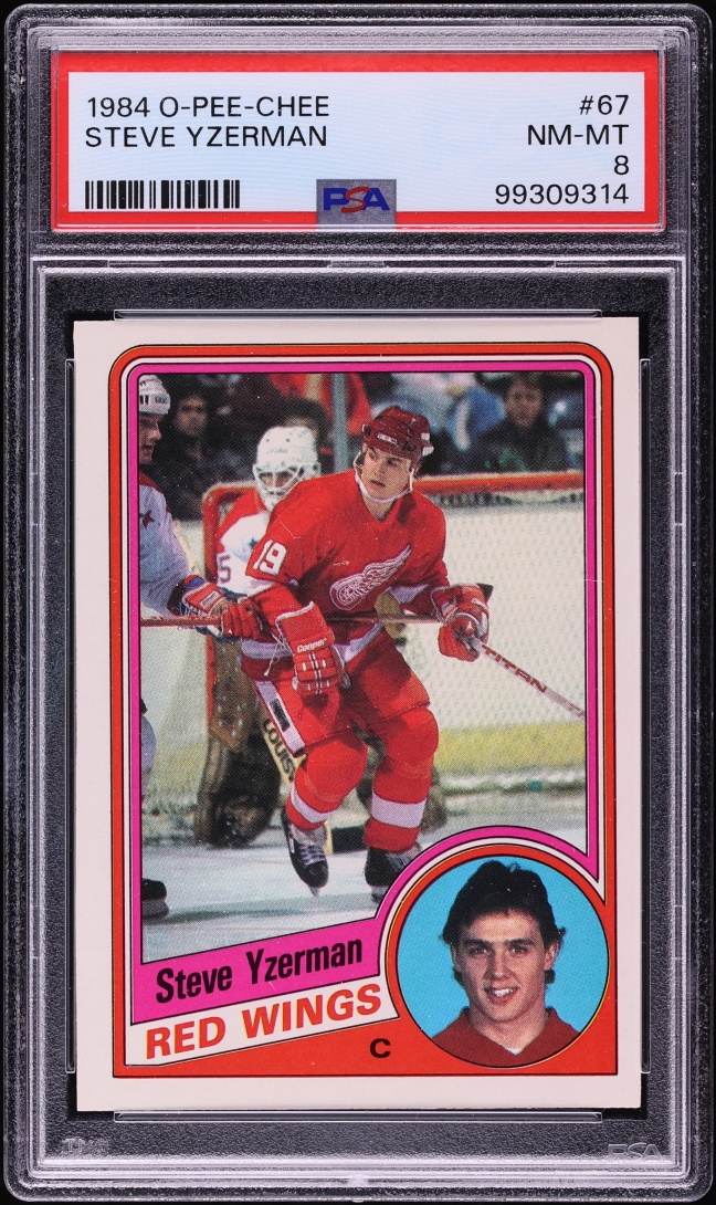1984 O-Pee-Chee Hockey Steve Yzerman ROOKIE #67 PSA 8 NM-MT
