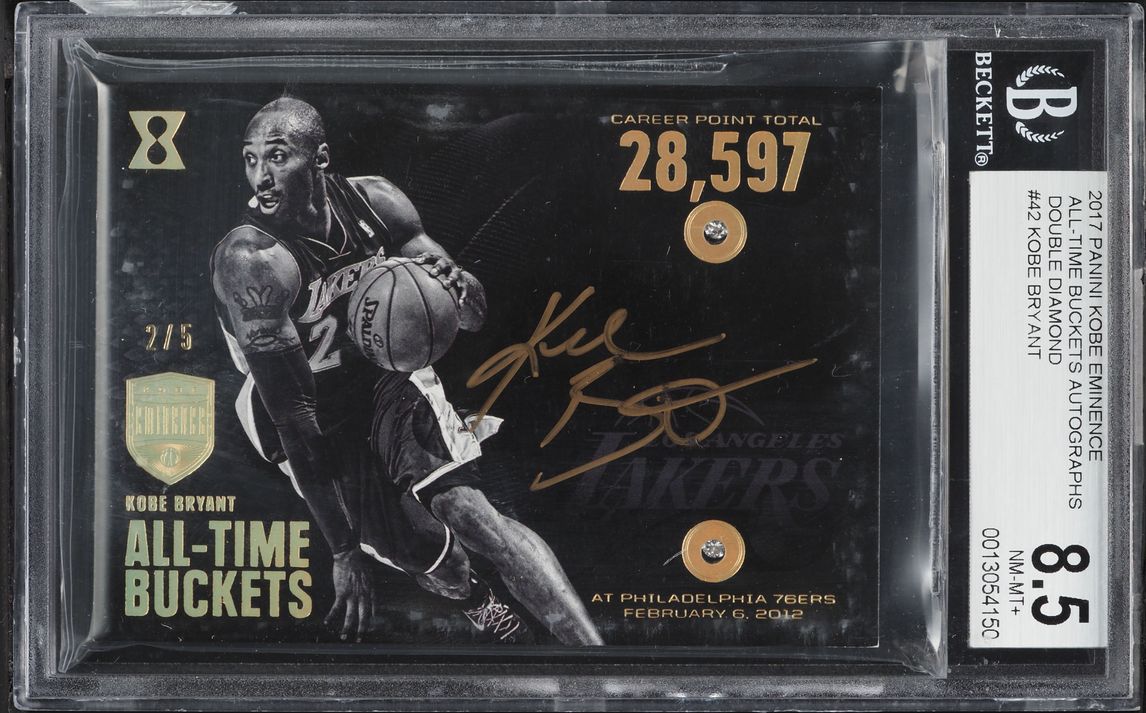 2017 Panini Kobe Eminence All Time Buckets Double Diamond Kobe Bryant AUTO /5 #42 BGS 8.5