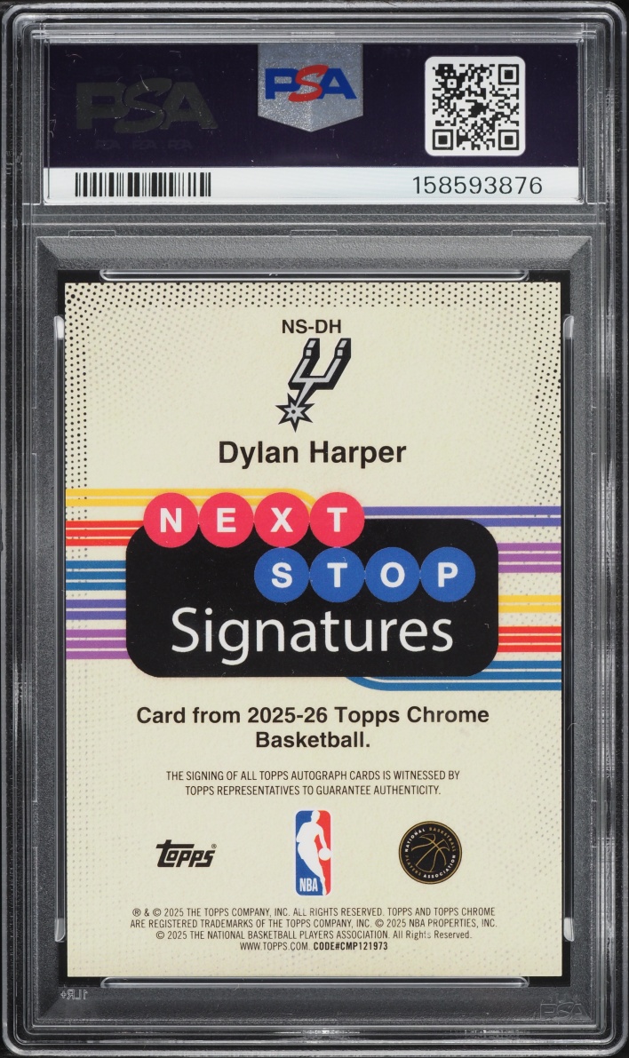 2025 Topps Chrome Next Stop Dylan Harper ROOKIE AUTO #NS-DH PSA 9 MINT