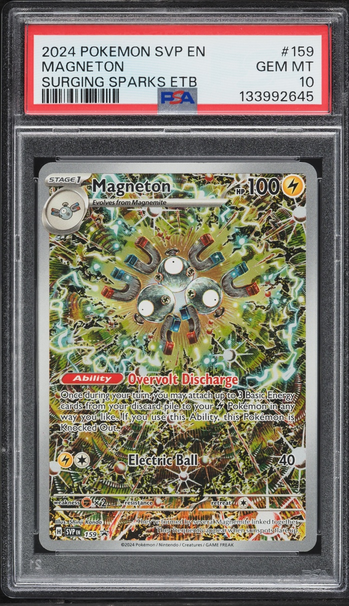 2024 Pokemon Scarlet & Violet Promo Surging Sparks ETB Full Art Magneton #159 PSA 10 GEM MINT