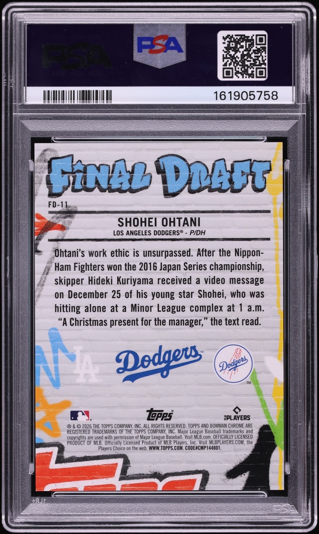 2026 Bowman Chrome Final Draft Shohei Ohtani #FD-11 PSA 10 GEM MINT