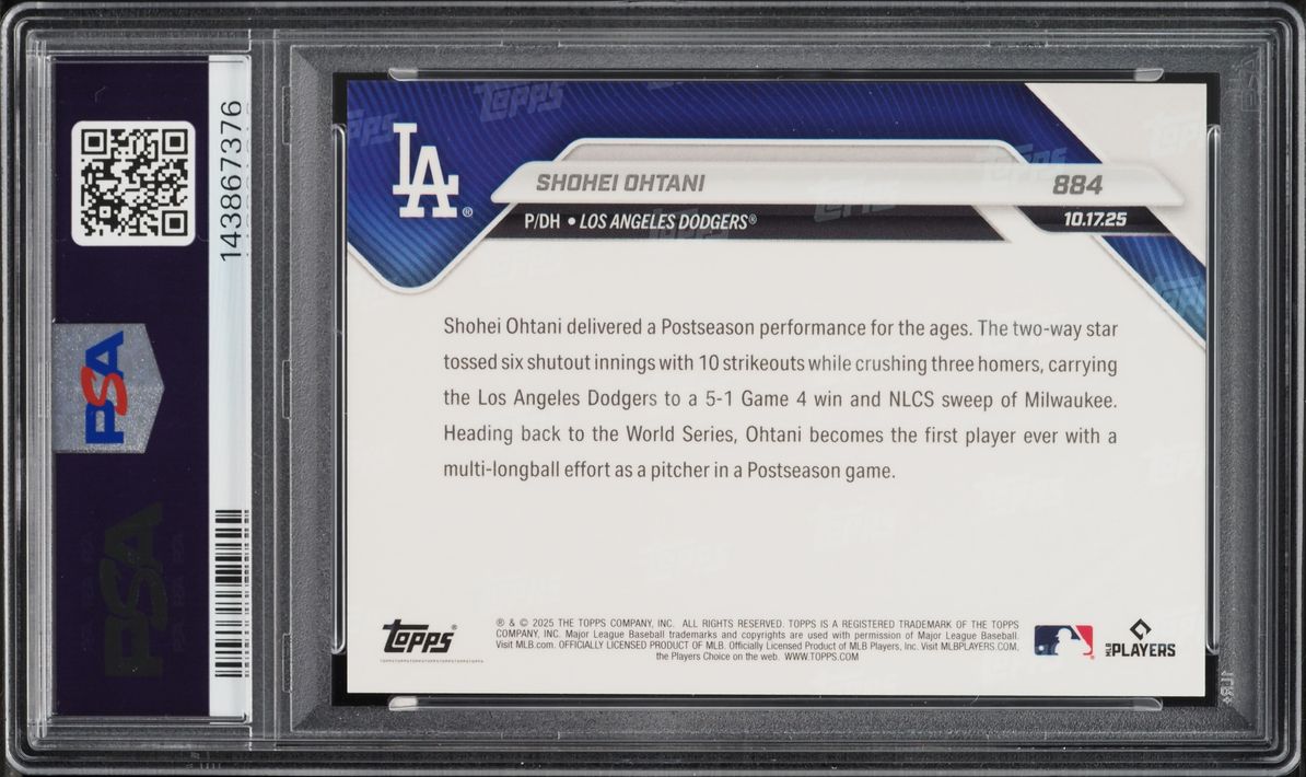 2025 Topps Now Shohei Ohtani #884 PSA 10 GEM MINT
