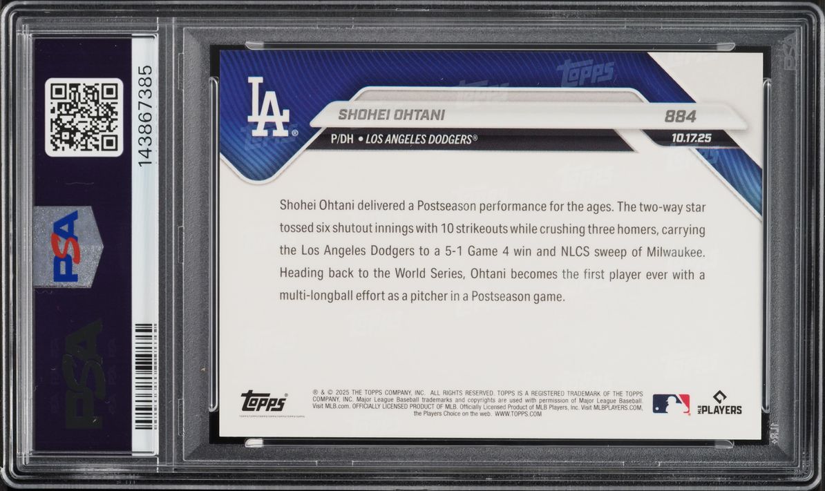 2025 Topps Now Shohei Ohtani #884 PSA 10 GEM MINT