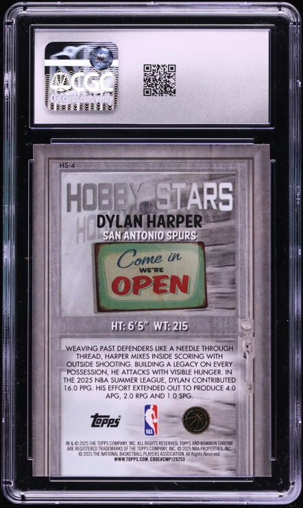 2025 Bowman Chrome Hobby Stars Dylan Harper ROOKIE #HS-4 CGC 9.5 MINT+