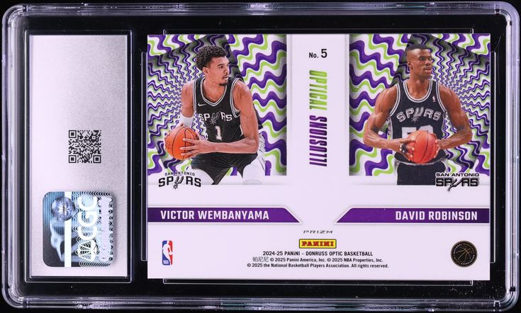 2024 Donruss Optic Optical Illusions Holo Victor Wembanyama & David Robinson #5 CGC 8 NM-MT