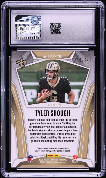 2025 Panini Phoenix Pandora Red Tyler Shough ROOKIE PATCH /249 #PAP-TSH CGC 9.5 MINT+