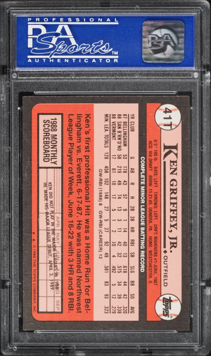 1989 Topps Traded Ken Griffey Jr. ROOKIE #41T PSA 10 GEM MINT