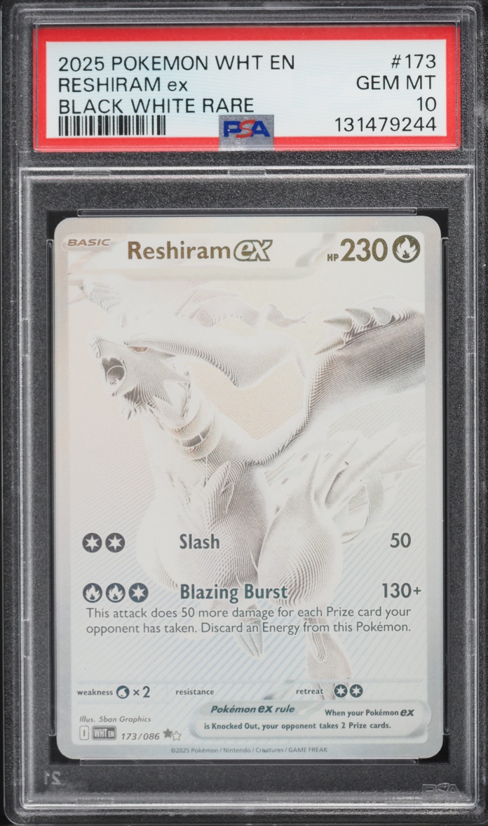 2025 Pokemon Scarlet & Violet White Flare BWR Reshiram Ex #173 PSA 10 GEM MINT