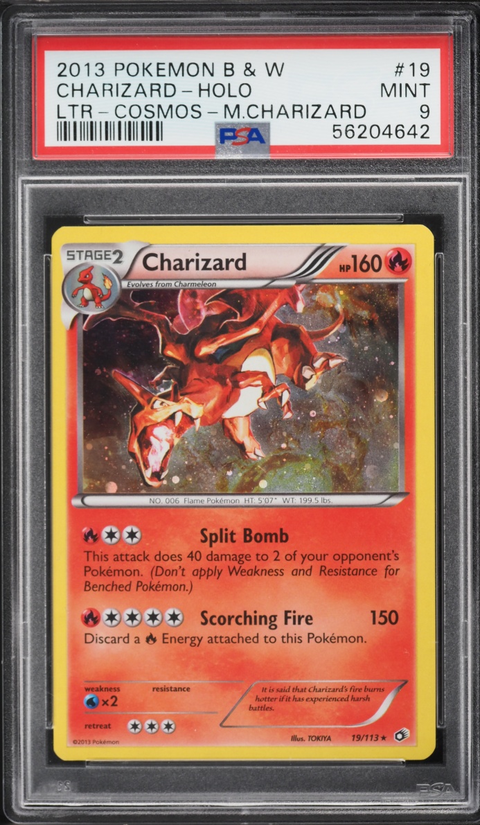 2013 Pokemon BW Legendary Treasures Mega Collection Cosmos Holo Charizard #19 PSA 9 MINT