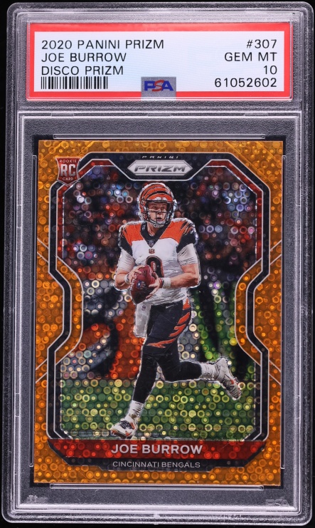 2020 Panini Prizm Disco Joe Burrow ROOKIE #307 PSA 10 GEM MINT