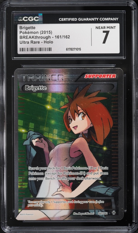 2015 Pokemon XY BREAKthrough Full Art Brigette #161 CGC 7 NRMT