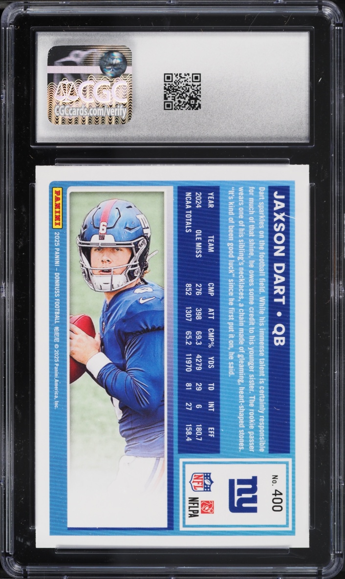 2025 Donruss Football Jaxson Dart ROOKIE #400 CGC 9 MINT