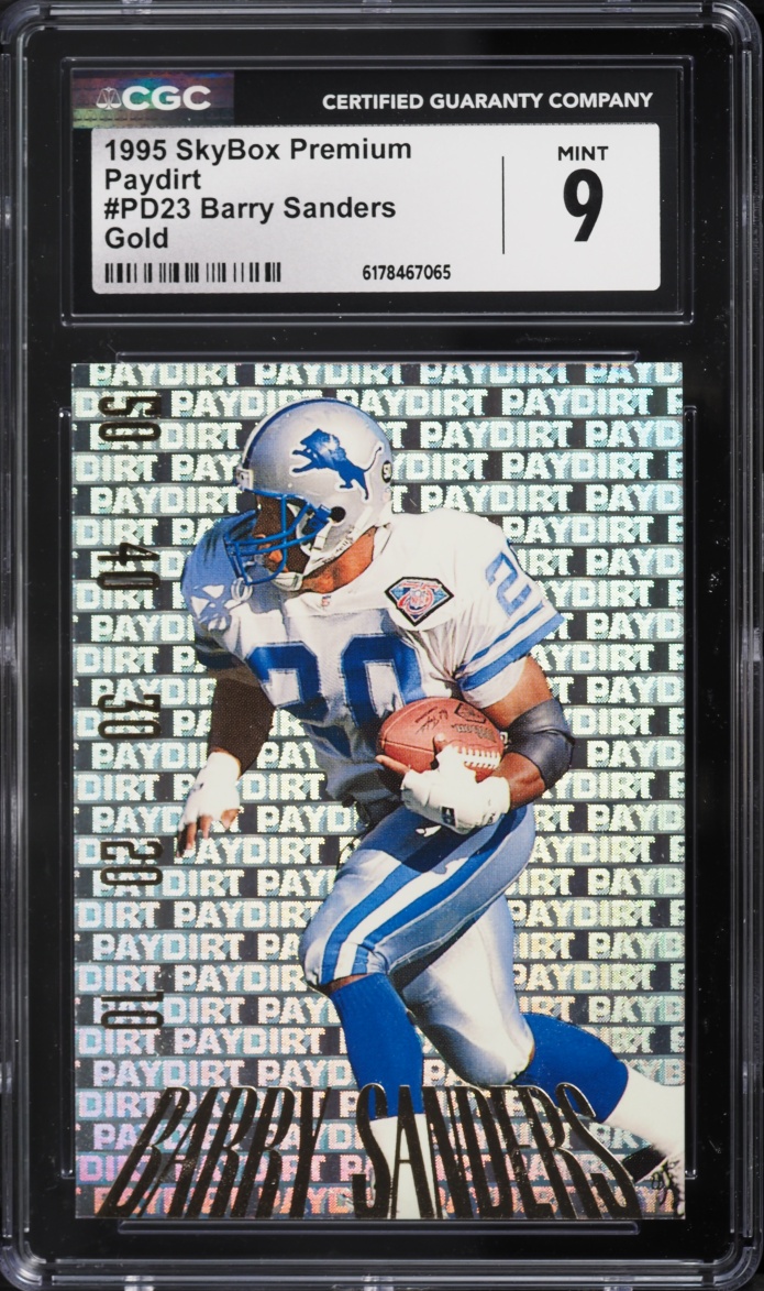 1995 SkyBox Premium Paydirt Gold Barry Sanders #PD23 CGC 9 MINT