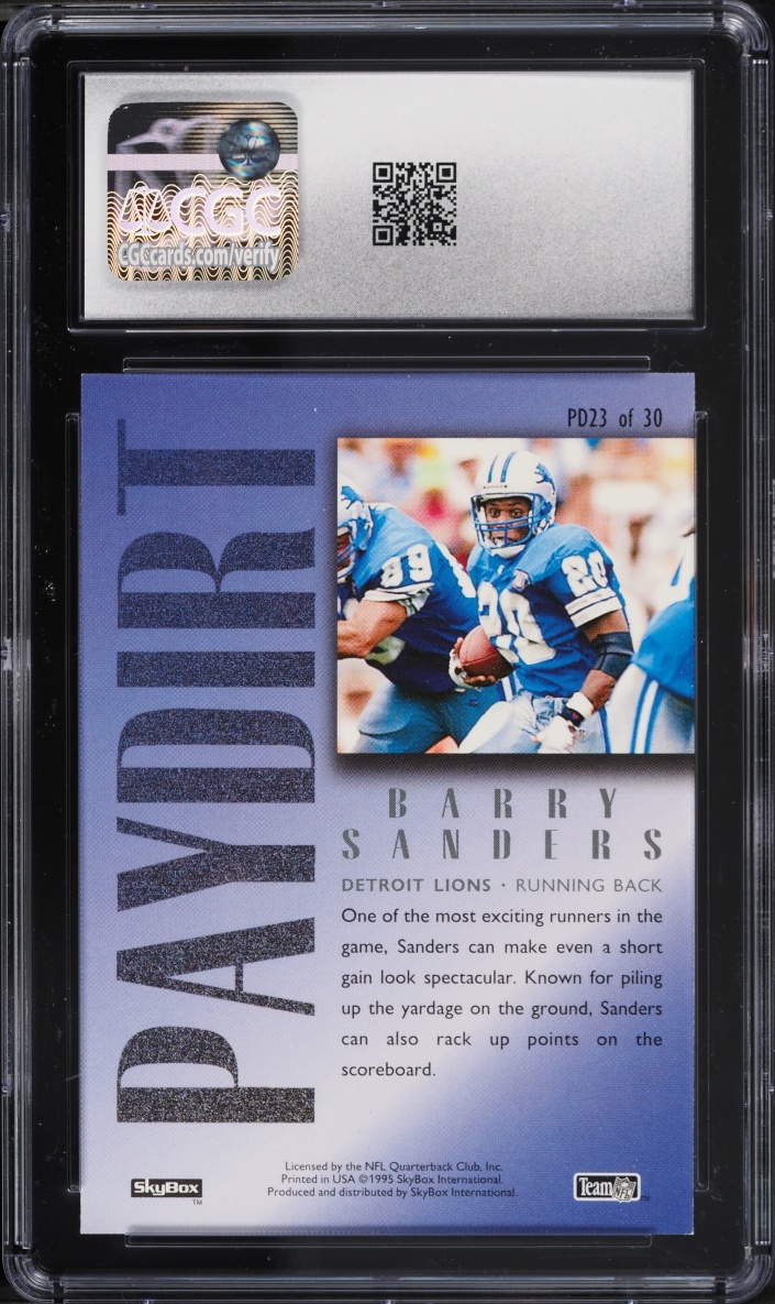 1995 SkyBox Premium Paydirt Gold Barry Sanders #PD23 CGC 9 MINT