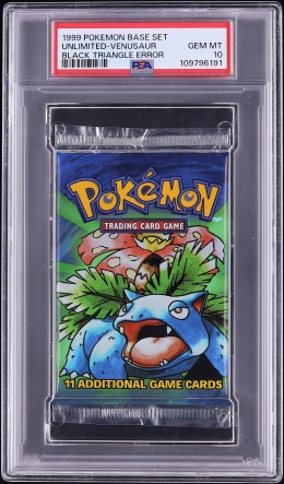 pokemon booster pack black triangle 1999 BASE SET ERROR BLASTOISE PSA lowpopping pokemon tcg base set booster