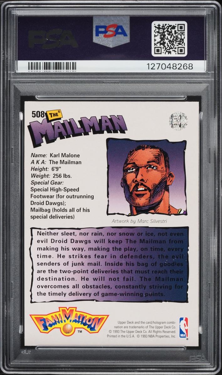 1992 Upper Deck Fanimation Karl Malone #508 PSA 9 MINT