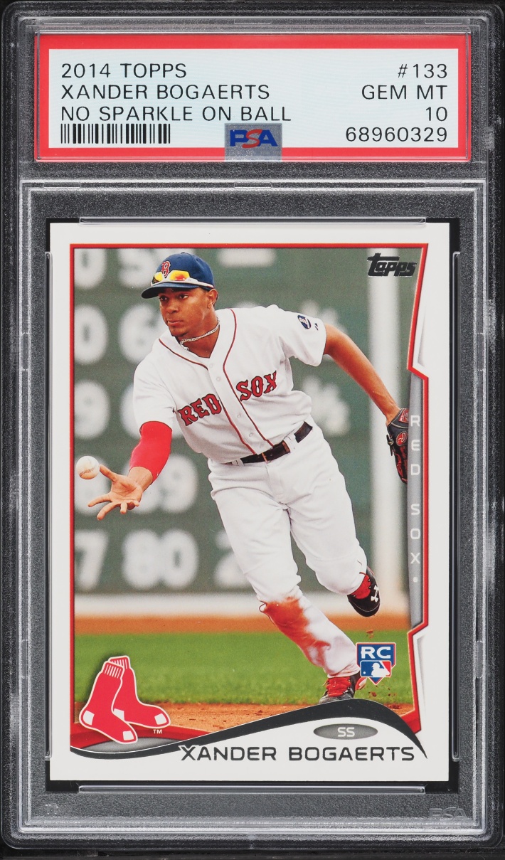 2014 Topps No Sparkle On Ball Xander Bogaerts ROOKIE #133 PSA 10 GEM MINT