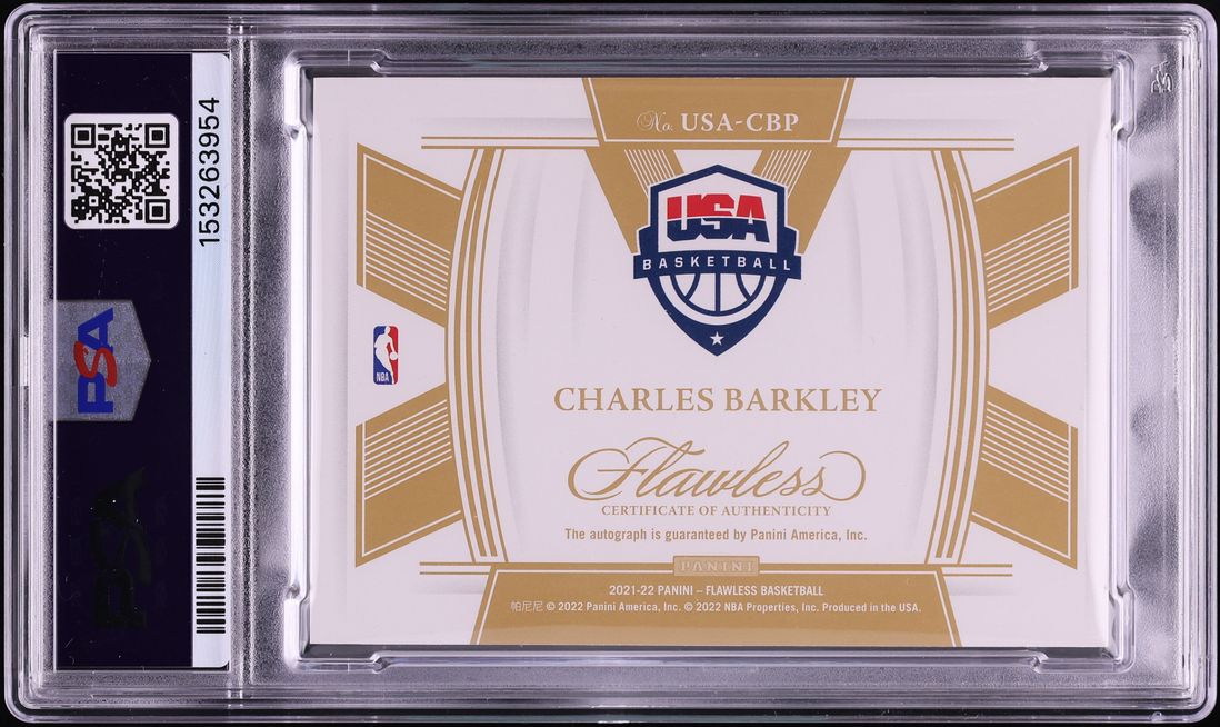 2021 Panini Flawless USA Basketball Gold Charles Barkley AUTO DNA 10 /10 #USA-CBP PSA 9 MINT