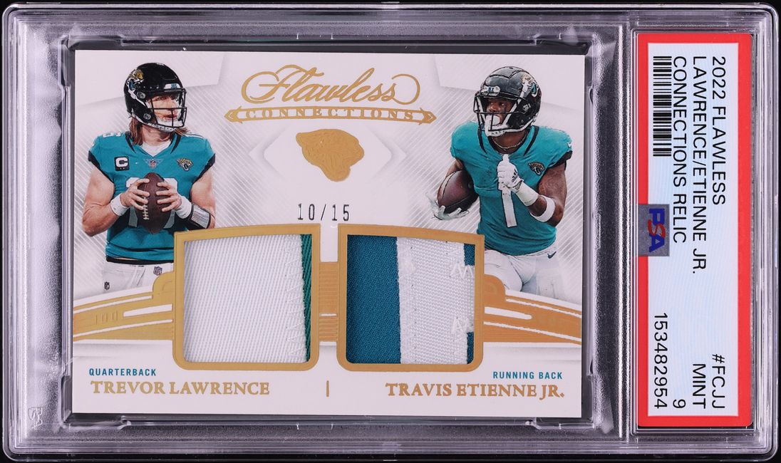 2022 Panini Flawless Connections Lawrence Etienne Jr. PATCH /15 #FC-JJ PSA 9 MINT