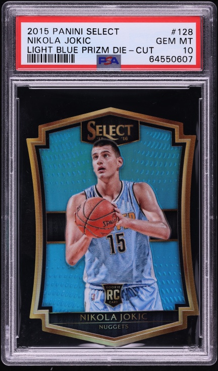 2015 Panini Prizm Light Blue Nikola Jokic ROOKIE /199 #335 PSA 10