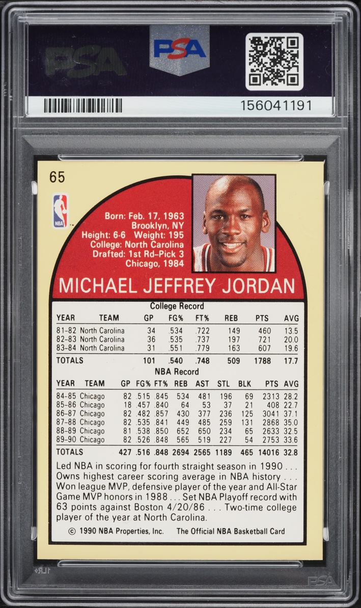 1990 Hoops Michael Jordan #65 PSA 8 NM-MT