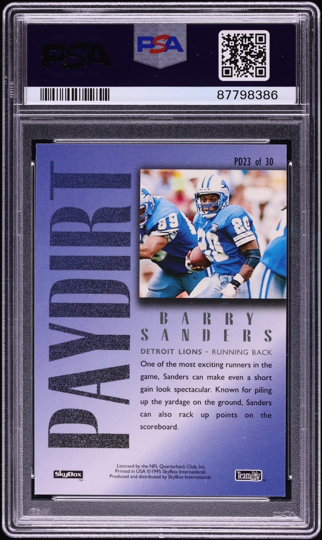 1995 Skybox Premium Paydirt Barry Sanders #PD23 PSA 9 MINT
