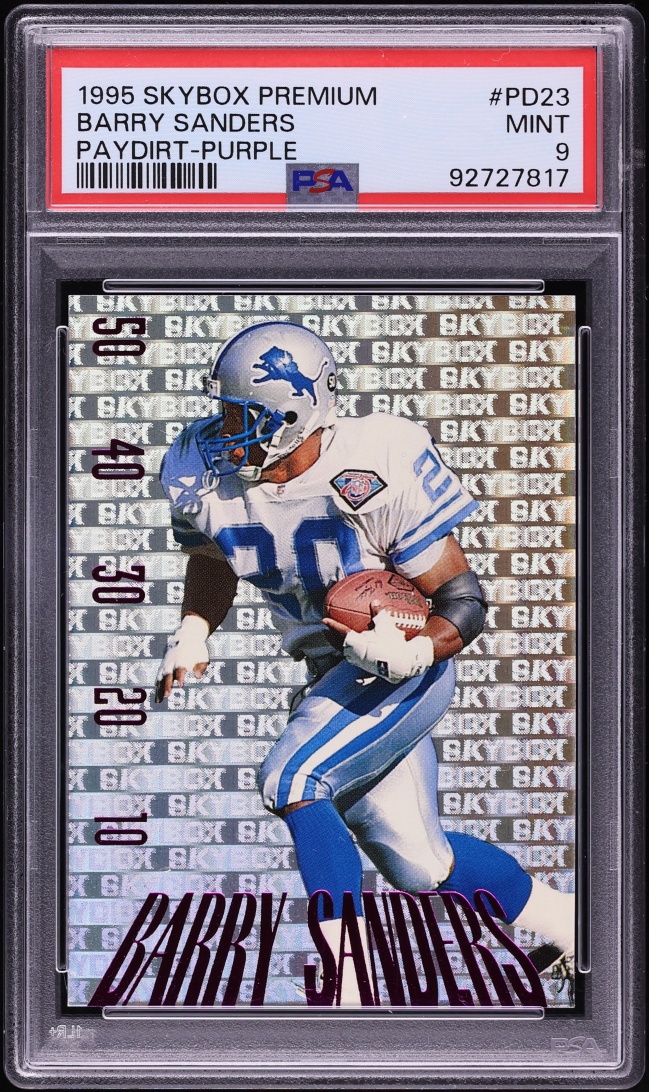1995 Skybox Premium Paydirt Purple Barry Sanders #PD23 PSA 9 MINT