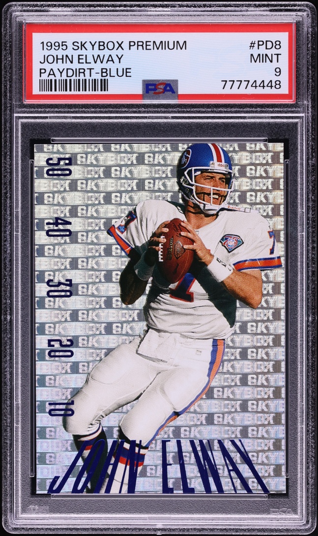 1995 Skybox Premium Paydirt Blue John Elway #PD8 PSA 9 MINT
