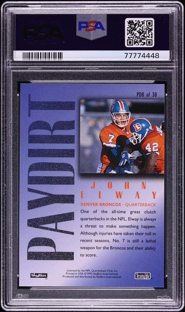 1995 Skybox Premium Paydirt Blue John Elway #PD8 PSA 9 MINT