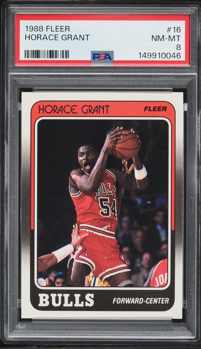 1988 Fleer Basketball Horace Grant ROOKIE #16 PSA 8 NM-MT