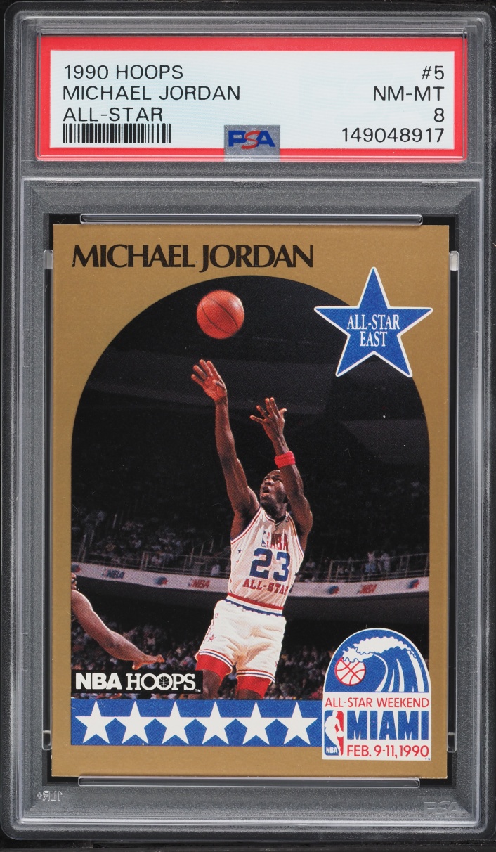 1990 Hoops All Star Michael Jordan #5 PSA 8 NM-MT