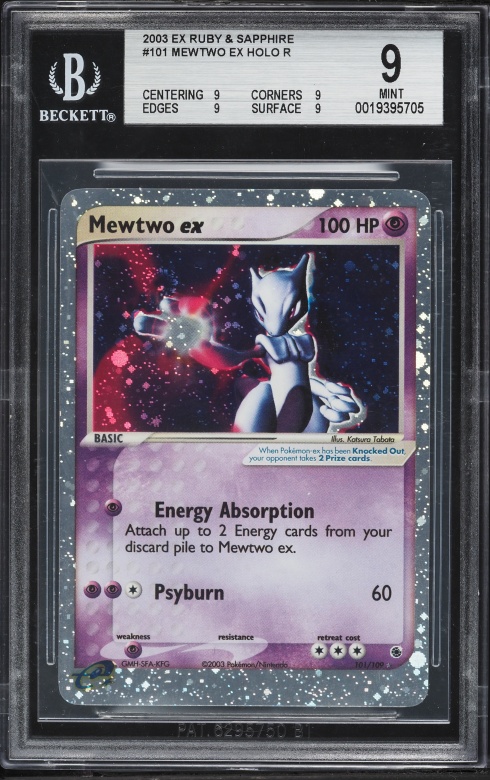 2003 Pokemon EX Ruby & Sapphire Holo Mewtwo ex #101 BGS 9 MINT