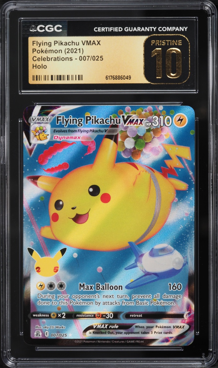 2021 Pokemon Sword & Shield Celebrations Full Art Flying Pikachu VMAX #7 CGC 10 PRISTINE