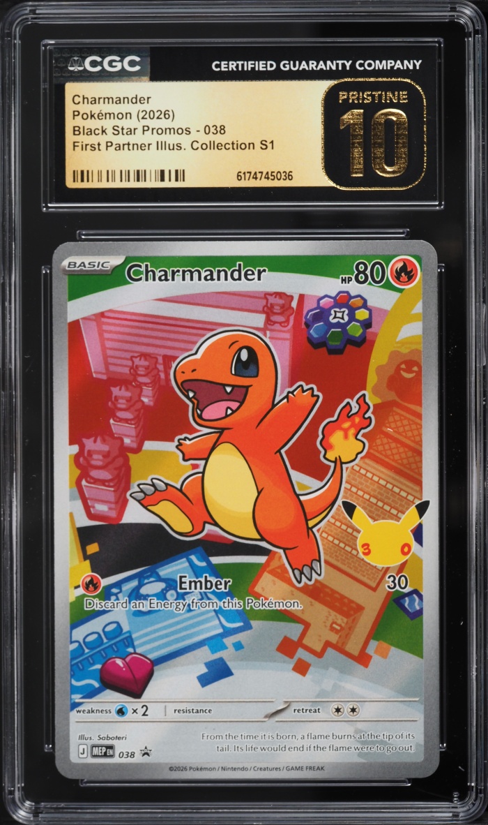 2026 Pokemon Mega Promo First Partner Illustration S1 Full Art Charmander #38 CGC 10 PRISTINE