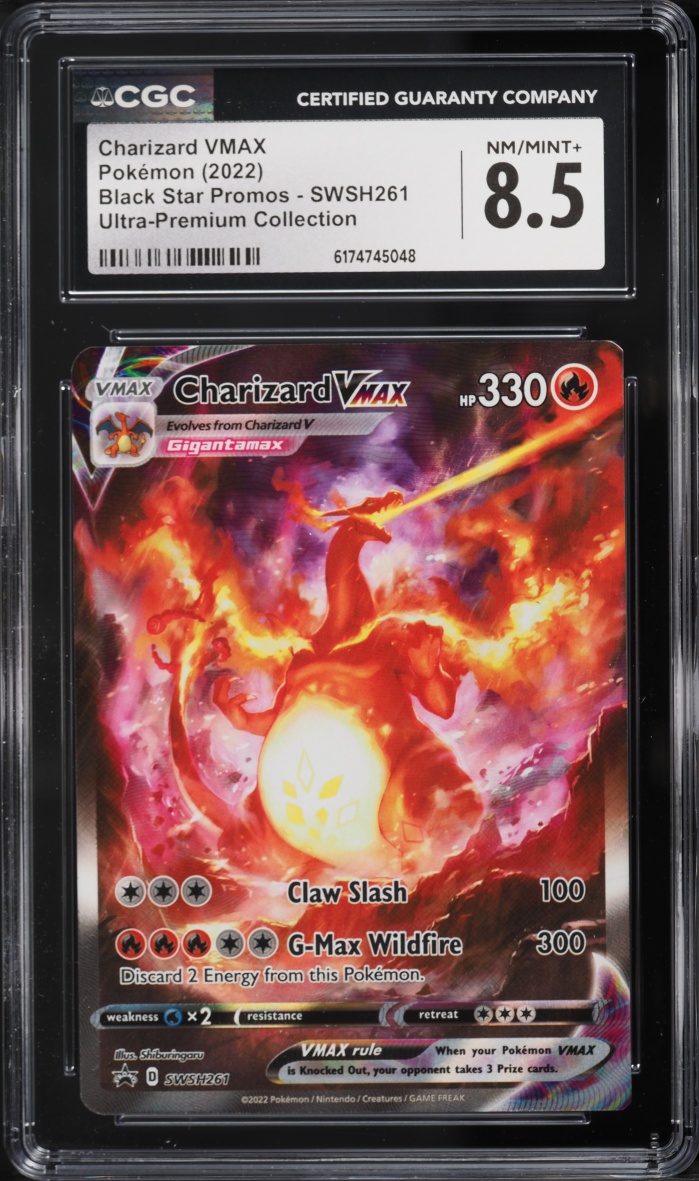 2022 Pokemon Sword & Shield Promo Ultra Premium Alt Art Charizard VMAX #SWSH261 CGC 8.5 NM-MT+