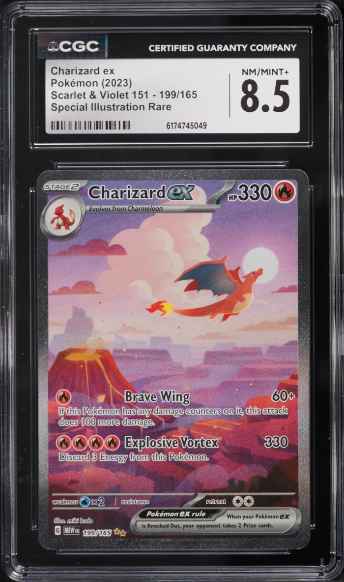2023 Pokemon Scarlet & Violet 151 SIR Charizard EX #199 CGC 8.5 NM-MT+
