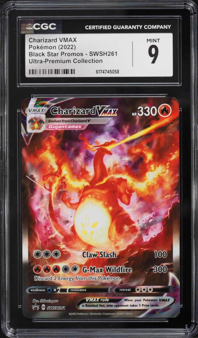 2022 Pokemon Sword & Shield Promo Ultra Premium Alt Art Charizard VMAX #SWSH261 CGC 9 MINT