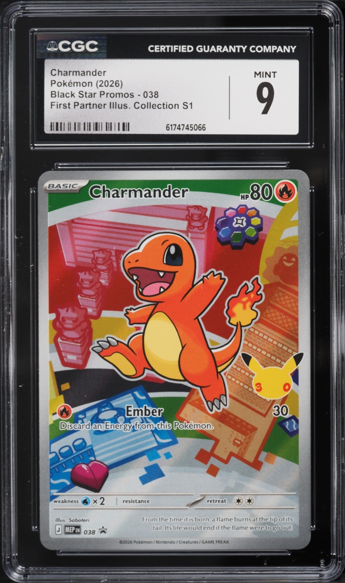 2026 Pokemon Mega Promo First Partner Illustration S1 Full Art Charmander #38 CGC 9 MINT
